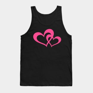 Two Pink Hearts Tank Top